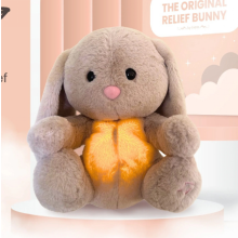 Lapin Respirant, Peluche Apaisante Lapin, Jouet pour Enfants, Musique Apaisante, Compagnon de Sommeil Sonore, 1 Pièce