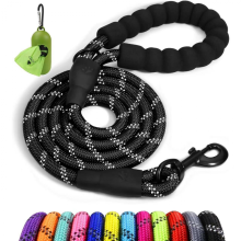 1.5m Strong Dog Leash Extra Heavy Duty Rock Climbing Rope Comfortable Padded Handle-black