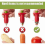 Fruit Slicer Set, Berries Dried Leaves Gem Remover For Removing Fruit Peeling Tools Kitchen Accessories Red 3