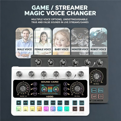 Carte Son Numérique de Streaming en Direct et Interface Audio - Carte Son Externe Blanche 2