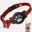 Adjustable Reflective Cat Collar with Silicone Holder compatible with Apple AirTag - Waterproof Polyester Pet Tracker Strap Red 2