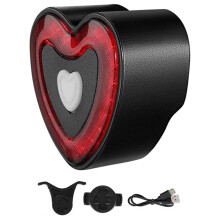 Brake Sensing Bike Taillight Heart Shape Type-C Waterproof Cycling Rear Light Bicyle Accessories Bicycle Lights