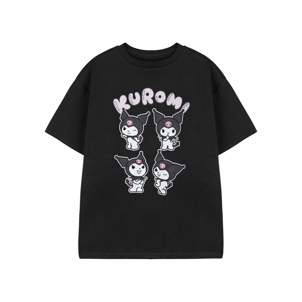 Hello Kitty (13-14 Years) Short Sleeved T-Shirt (Girls Black)
