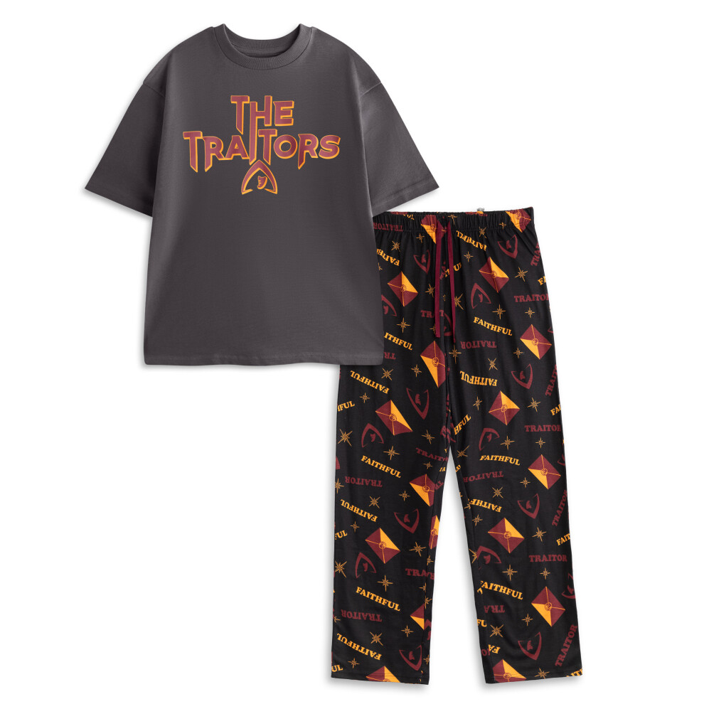 The Traitors (Small) Short Sleeve Long Leg Pyjama Set (Mens Black)