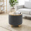 Homcom HOMCOM Round Storage Ottoman with Reversible Lid, Dark Grey 7