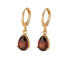 (champagne) Vintage Gold Teardrop Cubic Zirconia Drop Earrings, 5 Colours Colourful Water Dangle Earrings