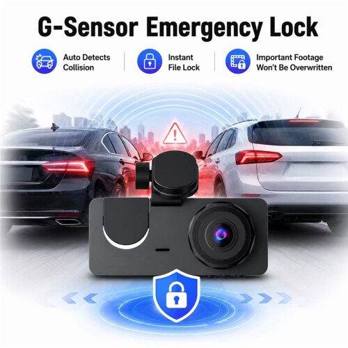 Three Channel 1080P Wifi Car Dash Cam With Night Vision