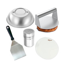 5Pcs Smashed Burger Press Kit,Cooking Burger BBQ Cookware Set,Barbecue Tool Set for Cookout, BBQ, Griddle, Grill