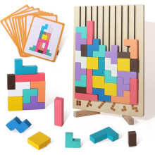 Educatief 3D houten blokkenpuzzelspeelgoed voor kinderen en tieners, een boeiend spel voor kleuters ter bevordering van de motorische v