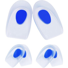 4-delige orthopedische siliconen gel hielkussentjes voor verlichting van hielspoor, achillespeesondersteunende inlegzolen voor dames en