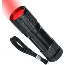 Mini Pocket Red LED Flashlight 670 Nm Powerful Torch for Hunting, Compact Handheld Light with 9 LEDs