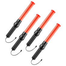 Lot de 4 barres de signalisation routière à LED de 54 cm, barres de signalisation directionnelle de sécurité pour la gestion du trafic,