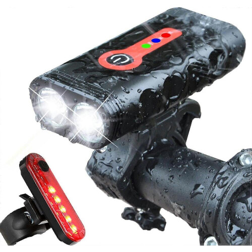 Σετ φώτων ποδηλάτου 1000 Lumens Super Bright USB Rechargeable, 5 λειτουργίες, περιστρεφόμενο 36