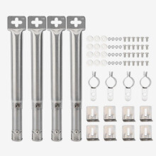 4er-Pack verstellbare gerade Brennerrohre aus Edelstahl für Gasgrills, universelle Ersatzteile für Outdoor-Grills