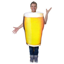 Lustiges Bierfest-Kostüm für Herren: Bierbecher-Cosplay-Outfit für Halloween, Karneval und andere festliche Anlässe.