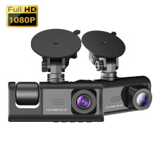 Three Way 1080P Dash Cam Night Vision Loop Record 2In Screen DVR