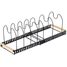 Lid Organizers Inside Cabinet Extendable Adjustable Shelf Pot Pan Organizer for Kitchen Pantry Garage Laundry Home A