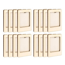 16 Pack Wooden Picture Frames for Crafts, Unfinished Magnetic Wood Photo Frames, DIY Hanging Small Frames