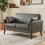 Homcom HOMCOM 2 Seater Sofa, 132 cm Modern Small Sofa with Solid Wood Legs, Grey 8