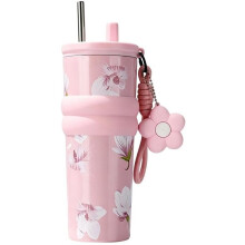 Insulated Tumblers with Lids Reusable Leakproof Water Bottle Insulated Coffee Tumbler Water Cup for Hot Cold Tea C