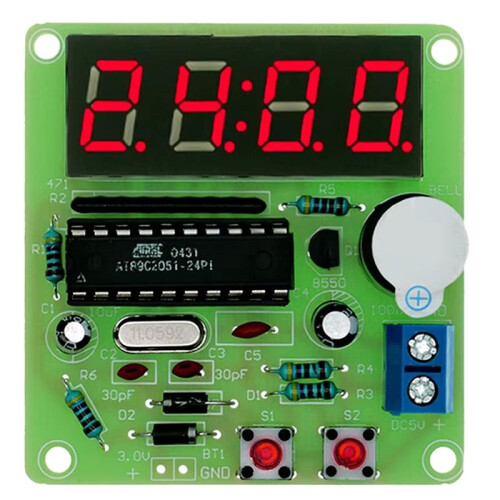 AT89C2051 4-Bit Digital LED Clock DIY Soldering Kit LED  Display Beginner-Friendly Learning Module for Ardniuo