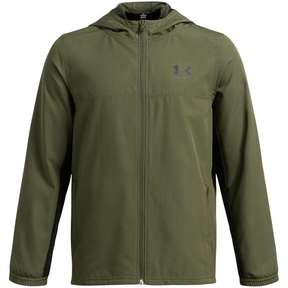 Under Armour (11-12 Years, Green/Black) Boys Rival Lightweight Full Zip Hoodie