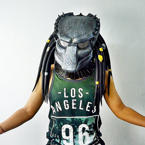 Μάσκα Cosplay από Latex Predator για πάρτι αποκριάτικων κοστουμιών, πλήρες πρόσωπο, α 2