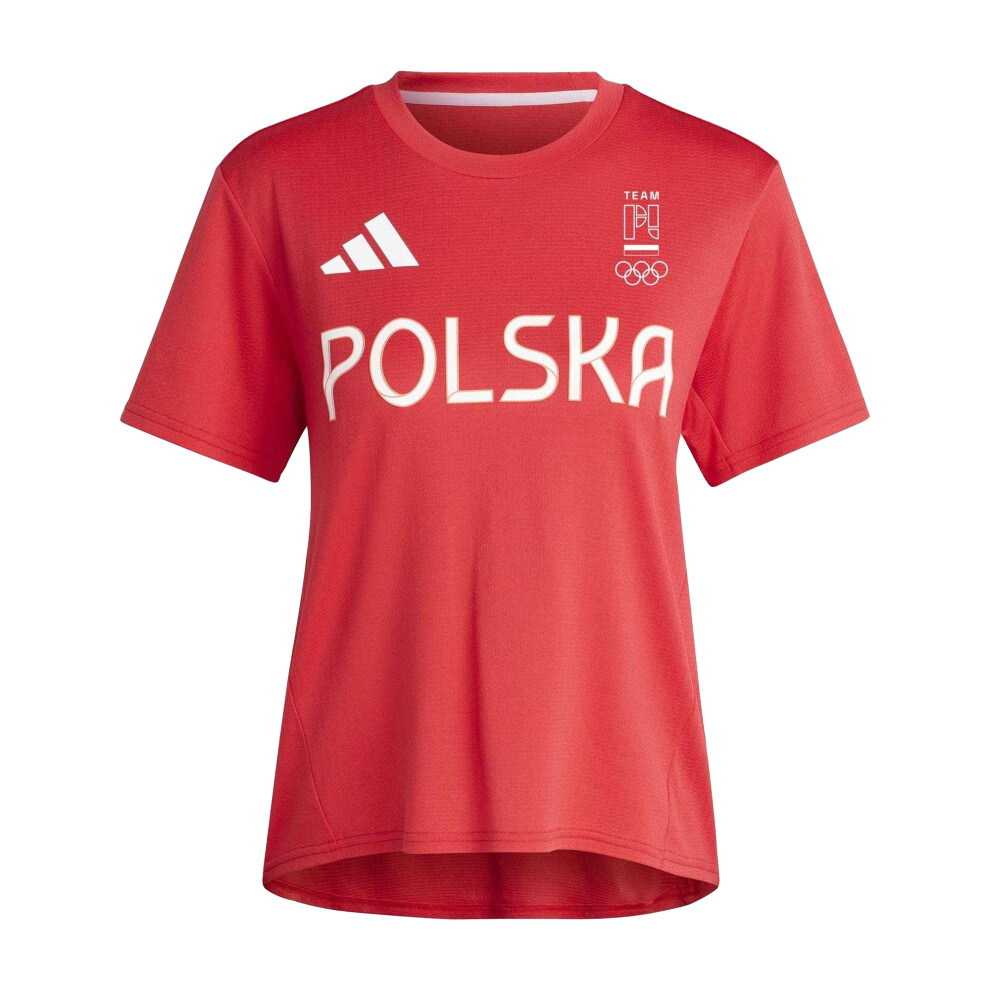 Adidas (10 Uk, Better Scarlet) Womens/Ladies Olympic Poland T-Shirt