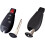Télécommande de remplacement avec deux télécommandes d'entrée sans clé pour voiture, accessoire automobile noir durable 2