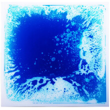 1-Pack Fancy Floor Tile compatible with Kids Room Liquid Encased Floor Tile Home Decor, 12" X 12" Blue