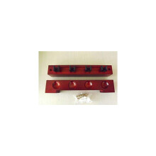2 PIECE MAHOGANY POOL, SNOOKER, RACK WALL HOLDER with clips - HOLDS 4 CUES