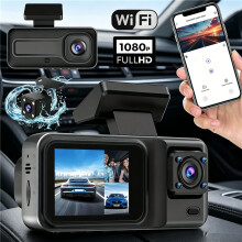 3 Channel 1080P Car Dash Cam DVR Night Vision Loop Recording Rear Camera