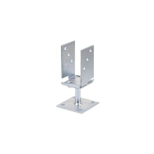 214500 U-Post Support | Adjustable Width and Screw-On | Yellow Galvanised | Width 71-131 mm