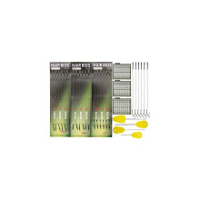 25pcs Carp Fishing Hair Rigs Kit, Including 18pcs Carp Rigs 3 Cards Boilie Stoppers and 4pcs Bait Needle Tool Carp Fishing Leader Rigging Terminal