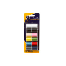 32m Pack Of 12 Core Mix Threads - korbond core mix thread selection 12 12x32m repair sewing polyester 10 assorted colours roll