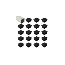 32mm Square Plastic Plug, Tubing Post End Cap, Chair Glide compatible with Table Chair Shelf Insert Finishing Plug 20 pcs
