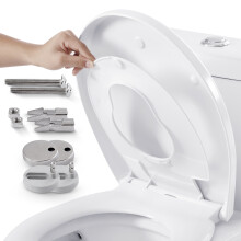 AREBOS Toilet Seat Cover: 2-in-1 Toilet Seat with Soft-Close Mechanism, Removable, Duroplast