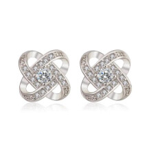 (lila) Ohrringe für Damen Silber Ohrstecker Zirkonia Zwillinge Sets