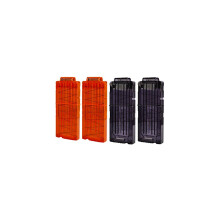 4Pcs Soft Bullet Gun Clip Quick Reload Clip compatible with Nerf Elite Series Toy Gun 12 Bullets Ammo Cartridge Dart Nerf Gun Clips (2 Black+2 Orange)