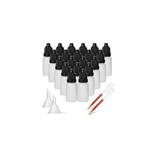 50 Pcs 10ml Dropper Bottle Plastic Squeeze Bottle Eye Liquid Dropper with Tamper Evident Screw Top, Bonus 2 Funnels and 2 Pipette