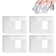 500Pcs Nail Foil Wraps Remover Aluminium Nail Art Soak Off Remover Gel Nail Polish Remover Foil Wraps with Pre-attached Lint-Free Cotton Pads