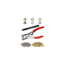 500Piece Leather Hole Punch Pliers Grommets Kit with 500 Metal Gold and Silver Leather, Shoes