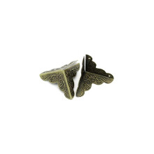 50pcs 25mm Antique Style Alloy Furniture Decorative Triangle Box Corner Protectors Guards Pads Desk Edge Covers