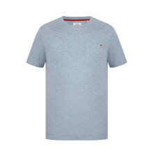 (L, Grey Marl) Lee Cooper Mens Pocket Regular T-Shirt