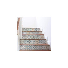 6 Self-Adhesive Stair Tile Stickers | Self-Adhesive Cement Tile Stickers - Azulejos - 15 x 105 cm - 6 Strips