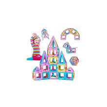 80 PCS Magnetic Building Blocks Tiles Education Construction Toy-Magnet Game Gift compatible with Kid 3 4 5 6 7 Years Old- Boys and Girls