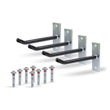 Alberts 801960 Wheel Rim Holder Set | Wall Mount compatible with Car Rims | Tyre Holder with Coated PVC Hose | Galvanised | 20 cm Long Rim Hooks