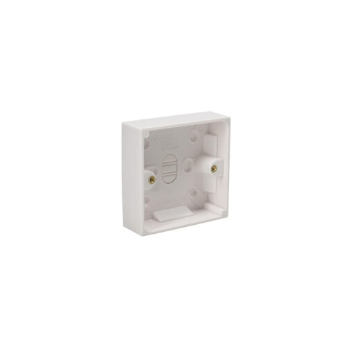 Axiom Surface Mounted Back Box Pattress Single 1 Gang 25mm Deep Electrical Socket, White (5)
