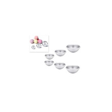 Bath Bomb Moulds 3 Pcs Assorted Size Aluminum Small Sphere Cake Tin Baking Mold compatible with Cake Topper - 4cm,5cm,6cm