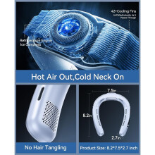 Ventilatore da collo senza pale sensore ghiaccio display digitale USB portatile esterni